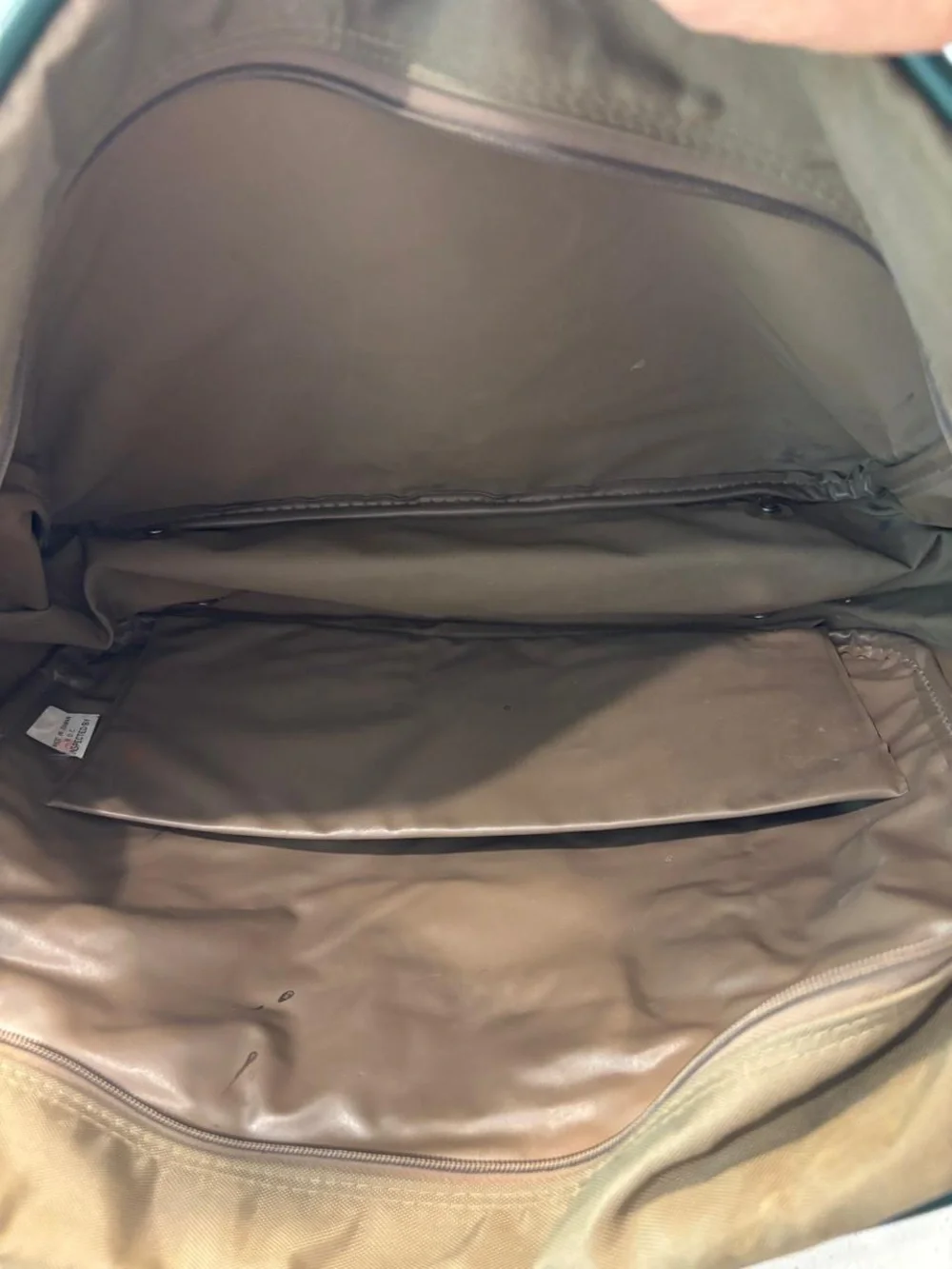 Vtg American Tourister Canvas Messenger Travel Shoulder Bag Khaki #E33